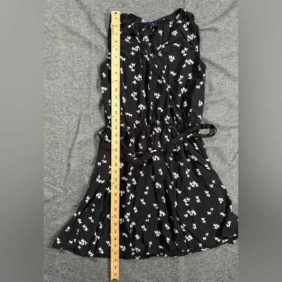 Gap above knee sleveless mini butterfly print wrap dress with belt size small - Picture 6 of 8